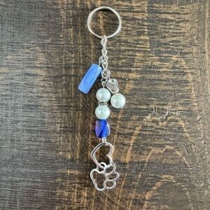 Dog Love & Paw Charm Keychain - NWOT